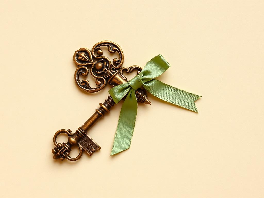 Single antique brass key