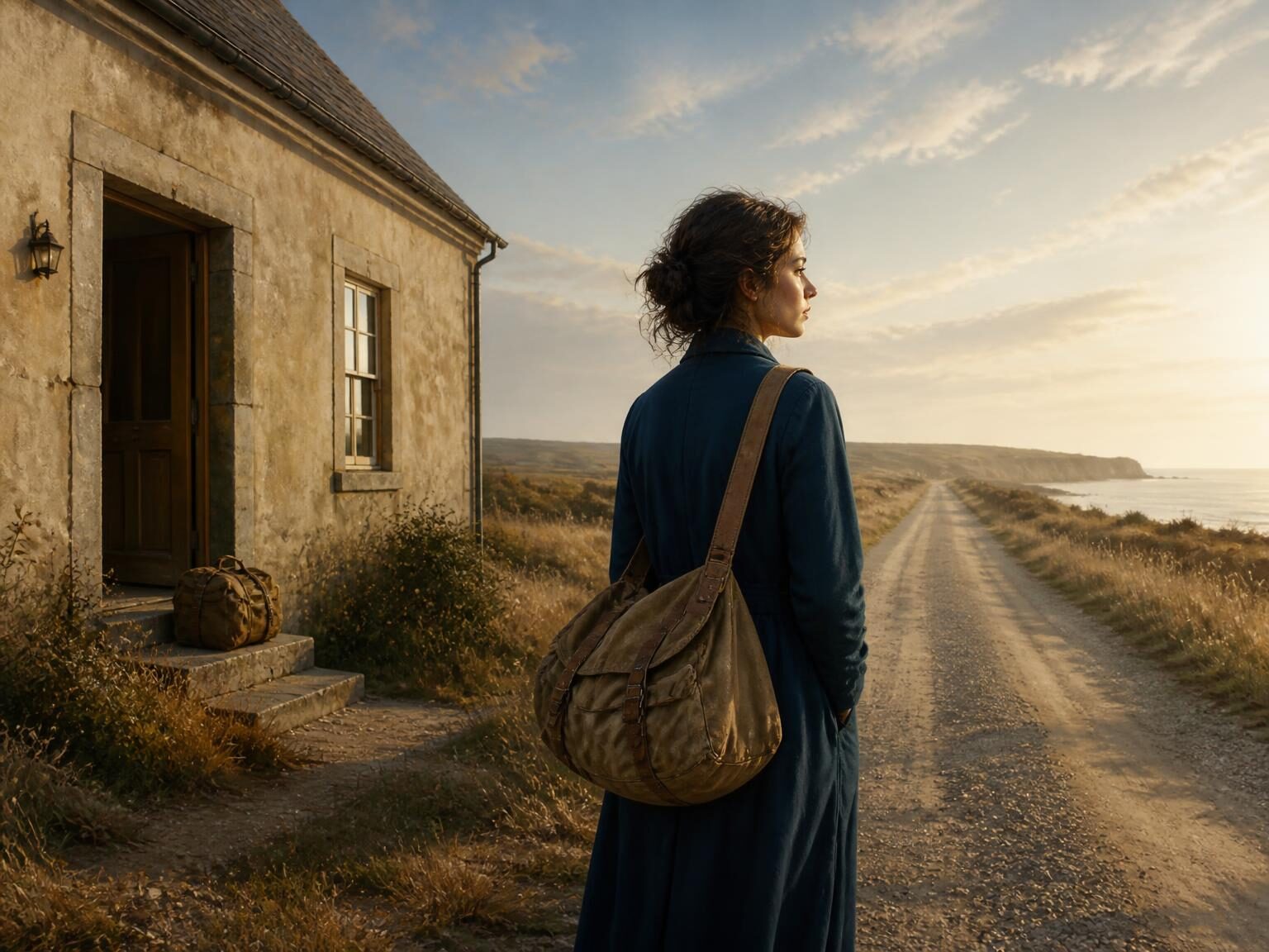 A solitary figure stands at an open path or horizon, embodying exploration, longing and the urge to keep moving