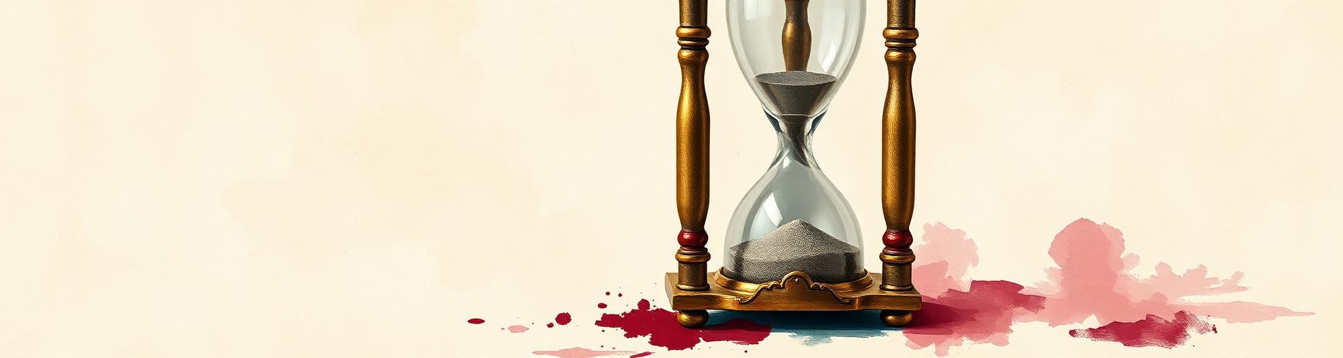 Brass hourglass on its side