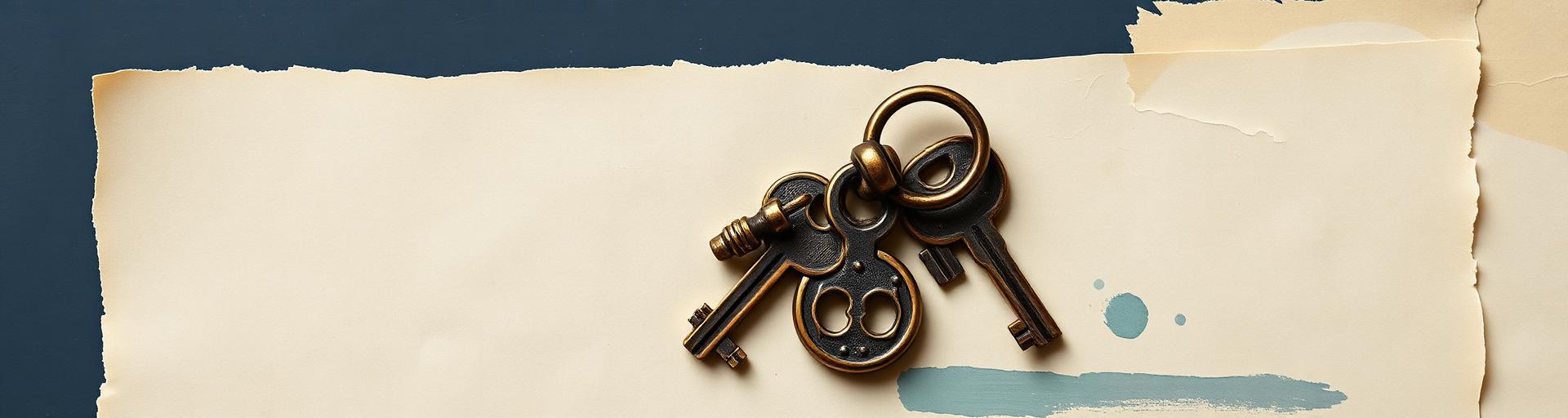 Ring of three antique keys