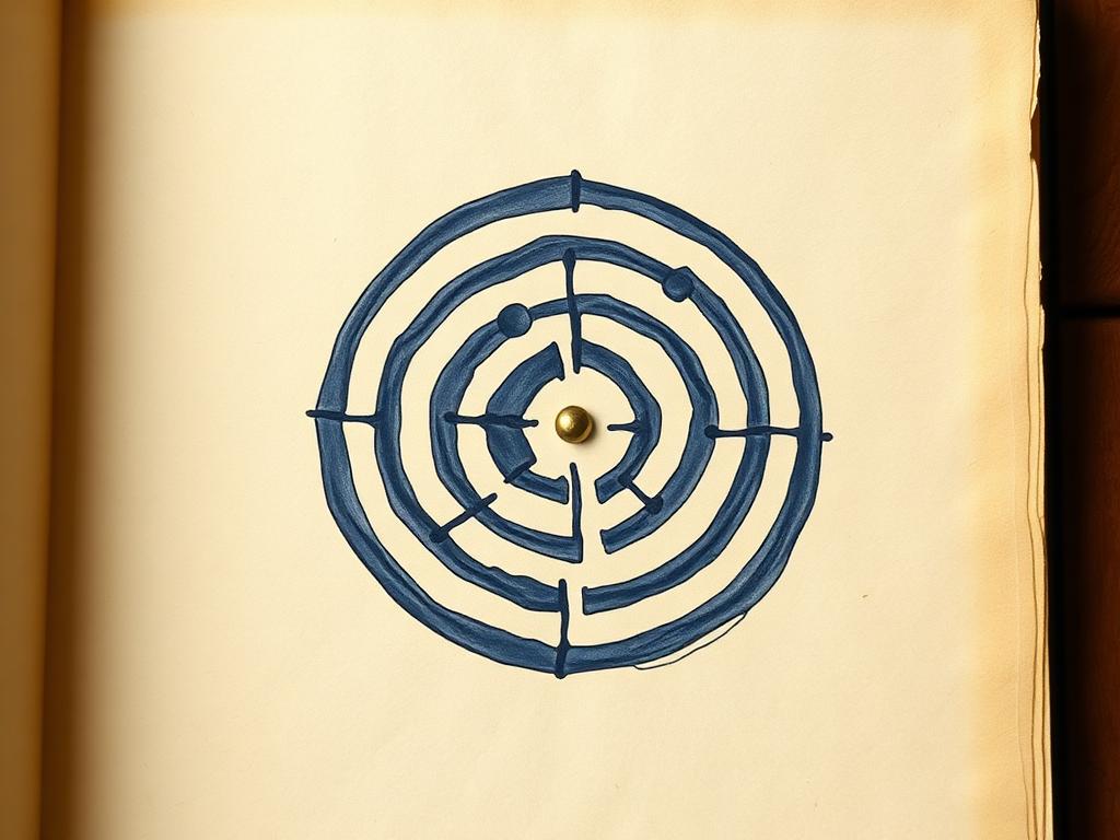 Drawn labyrinth pattern
