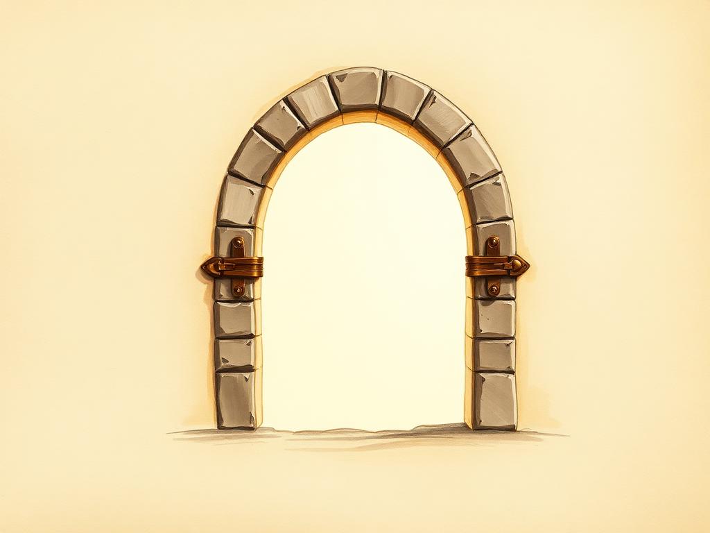 Painted doorway opening to light