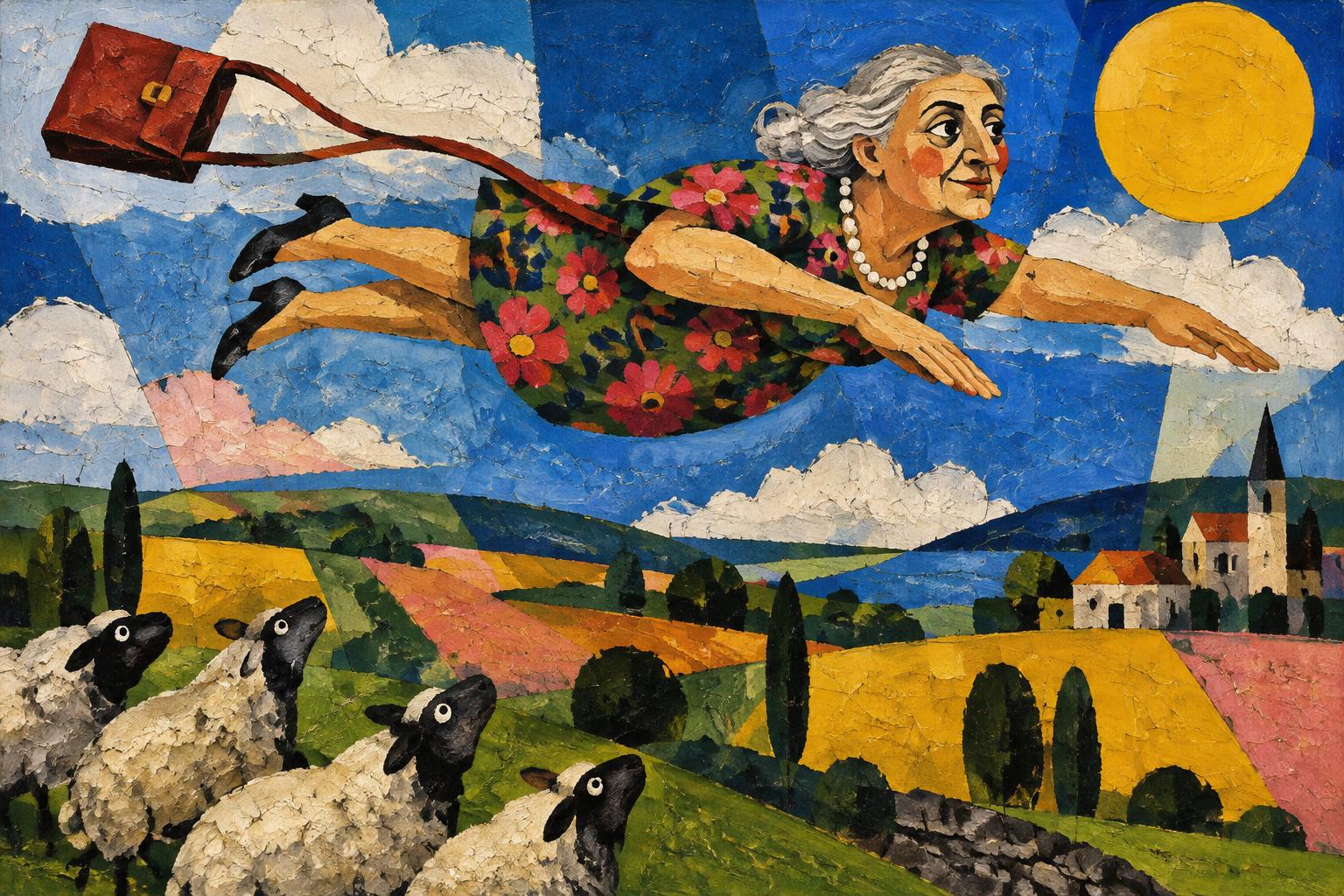 Person flying naturally above a city at sunrise, representing freedom, changing possibilities and the psychological themes commonly reflected in flying dreams.